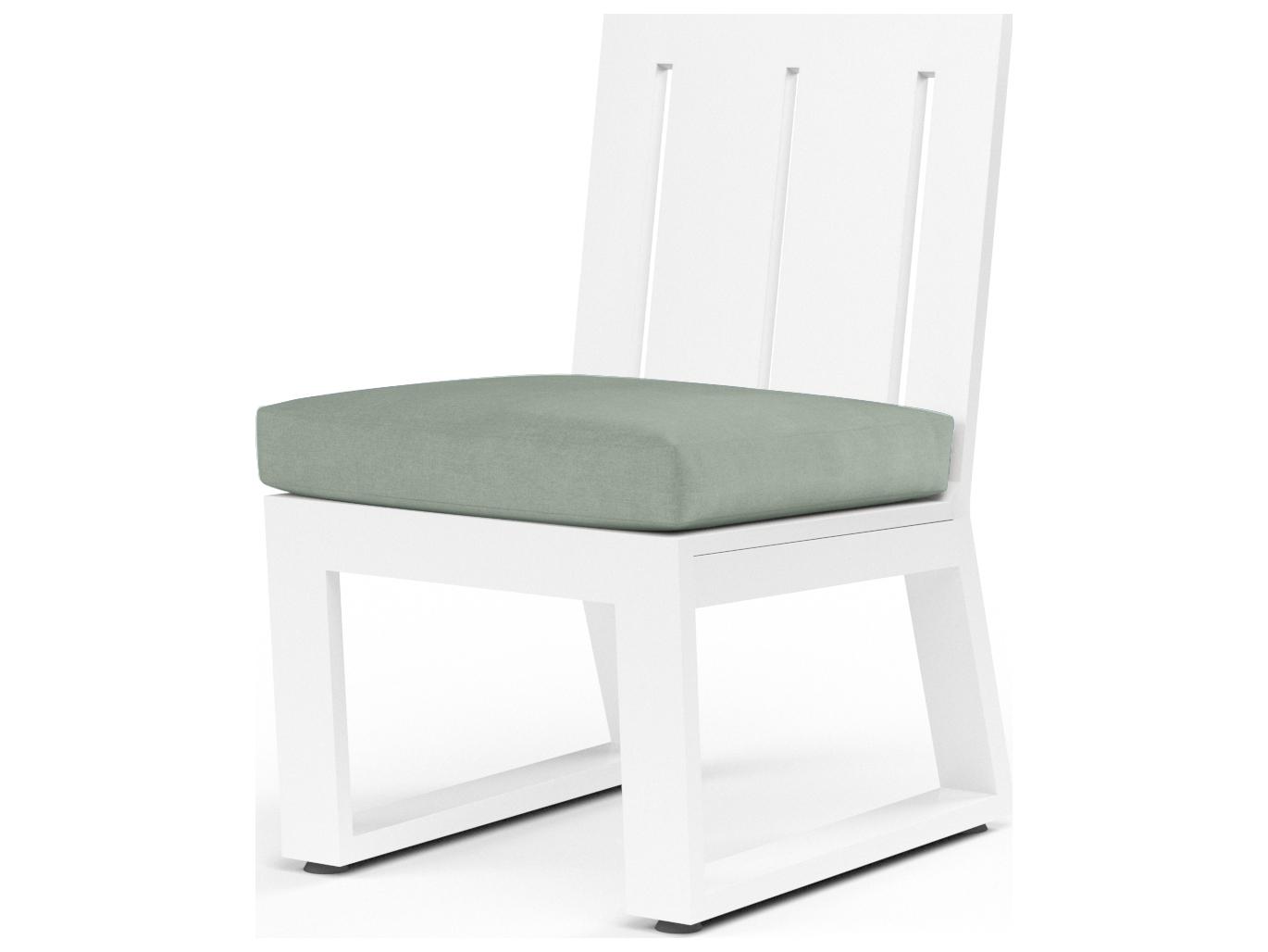 Sunset West Newport Frosted White Aluminum Outdoor Dining Side Chair