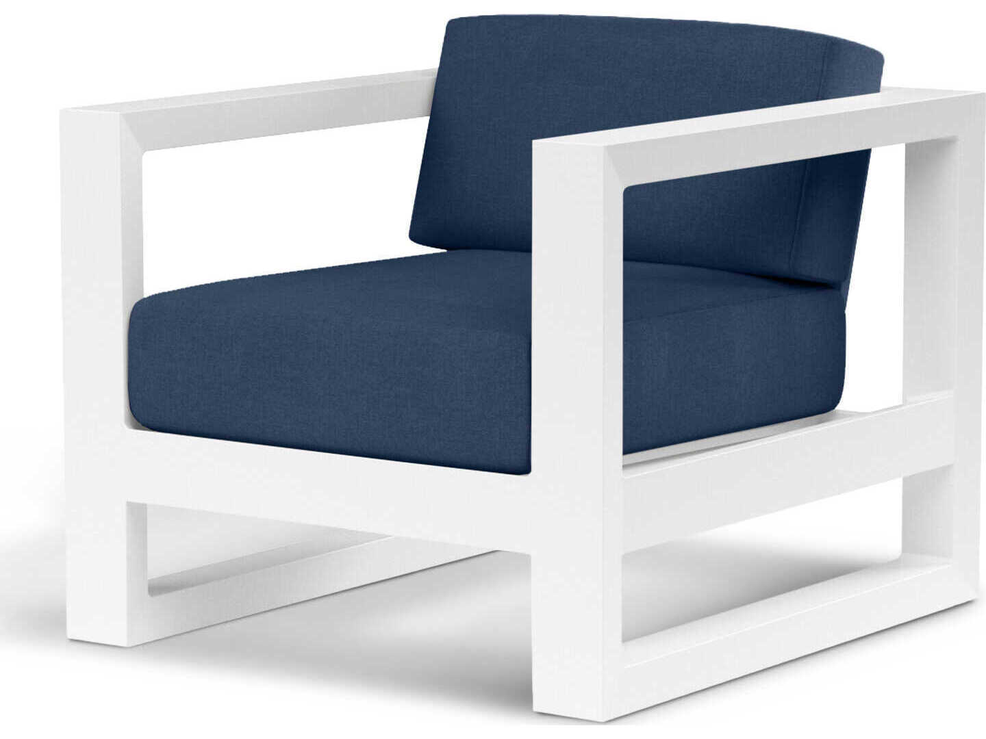 Sunset West Newport Frost Aluminum Cushion Lounge Chair