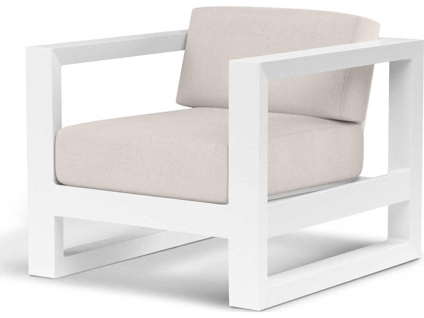 Sunset West Newport Frost Aluminum Cushion Lounge Chair