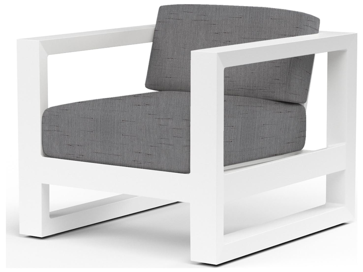 Sunset West Newport Frosted White Aluminum Patio Lounge Chair