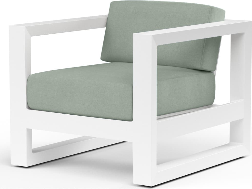 Sunset West Newport Frosted White Aluminum Patio Lounge Chair