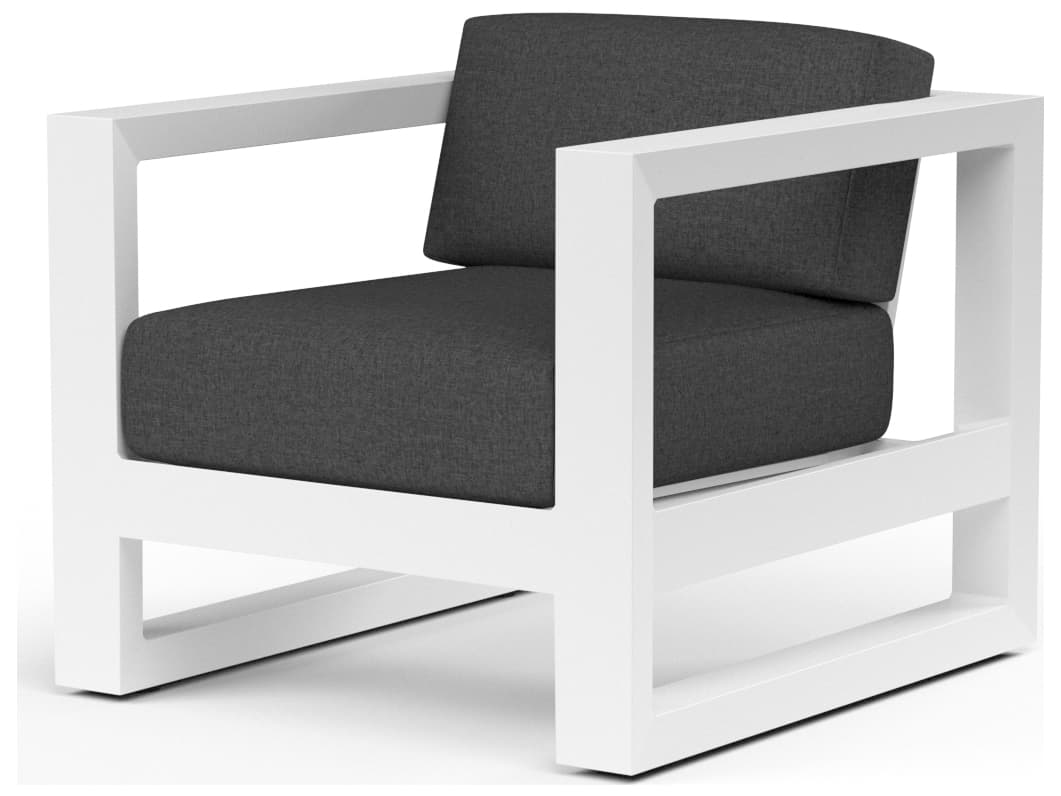 Sunset West Newport Frosted White Aluminum Patio Lounge Chair