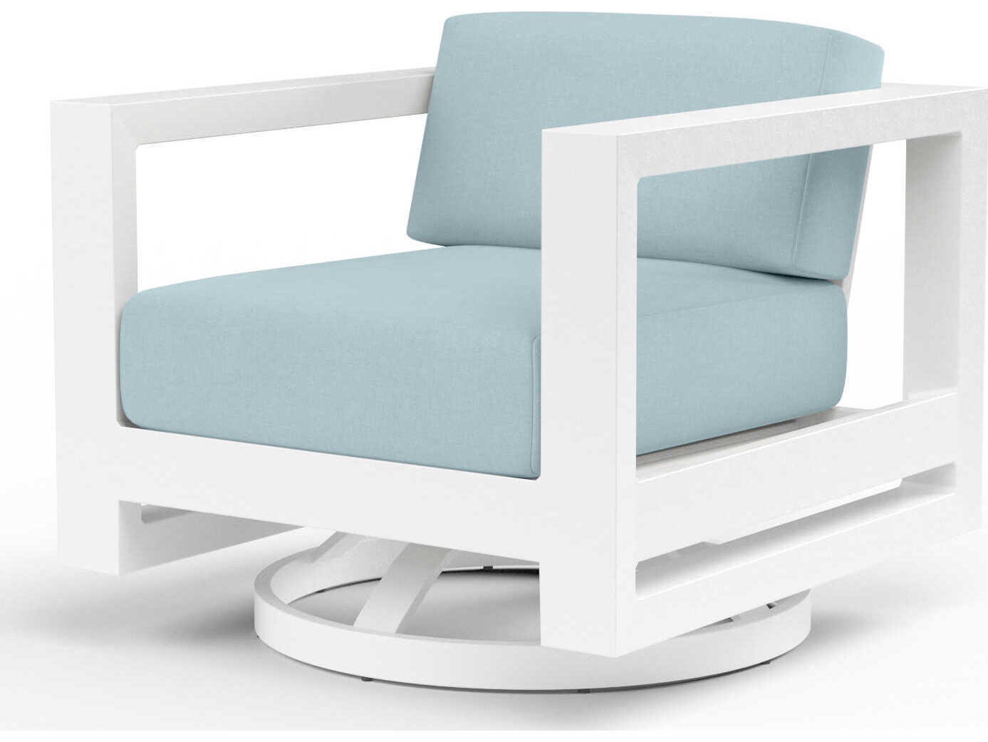 Sunset West Newport Frost Aluminum Cushion Lounge Chair