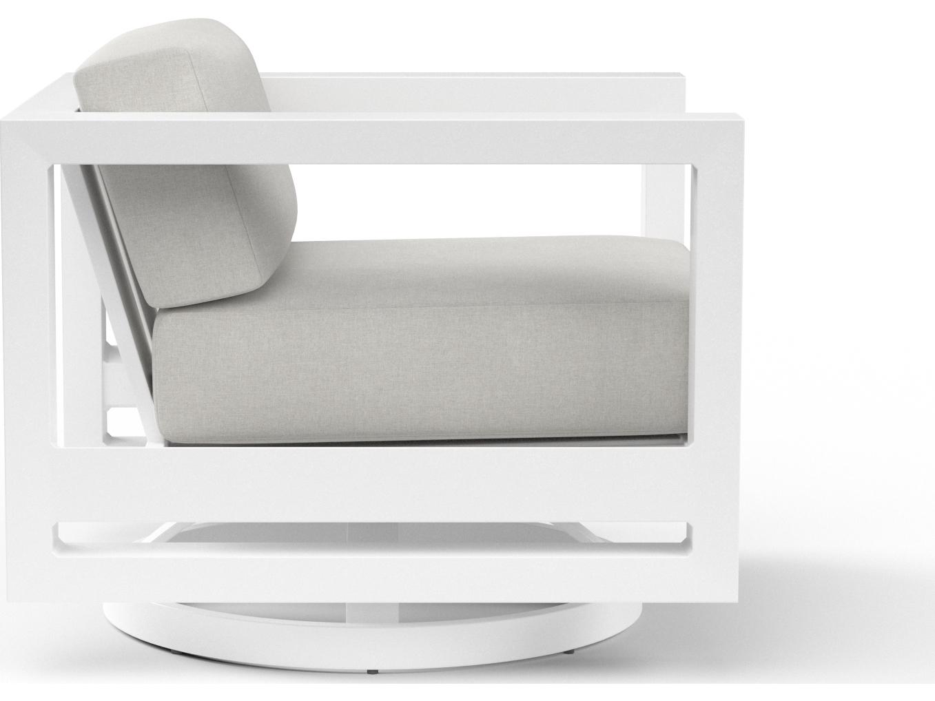 Sunset West Newport Aluminum Frost Swivel Outdoor Patio Lounge Chair