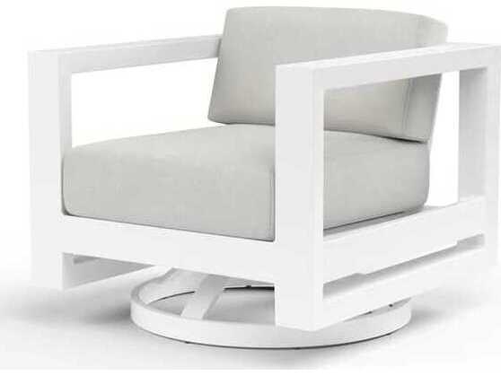 Sunset West Newport Whites creams beiges Aluminum Cushion Lounge Chair