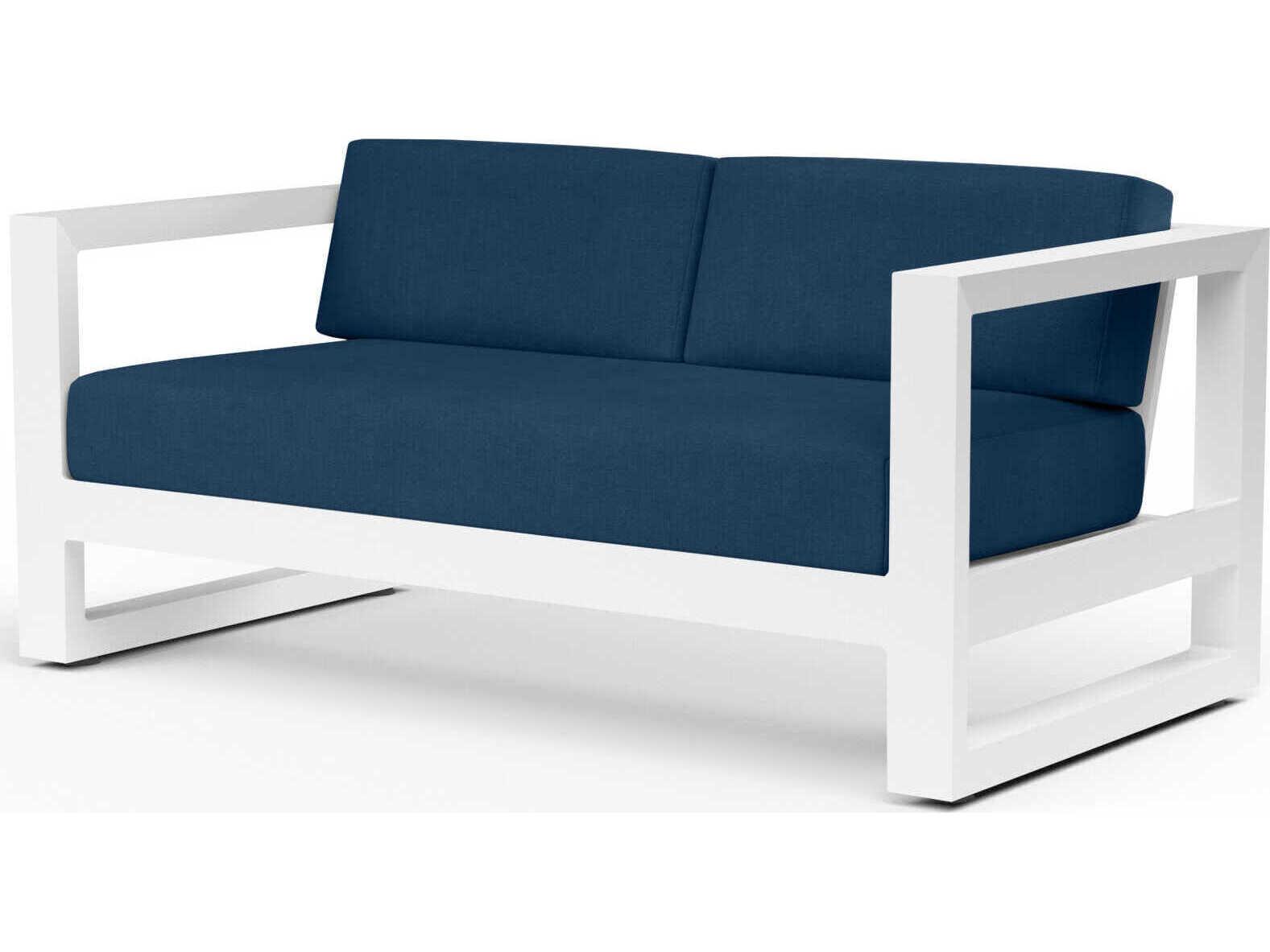 Sunset West Newport Frost Aluminum Cushion Loveseat
