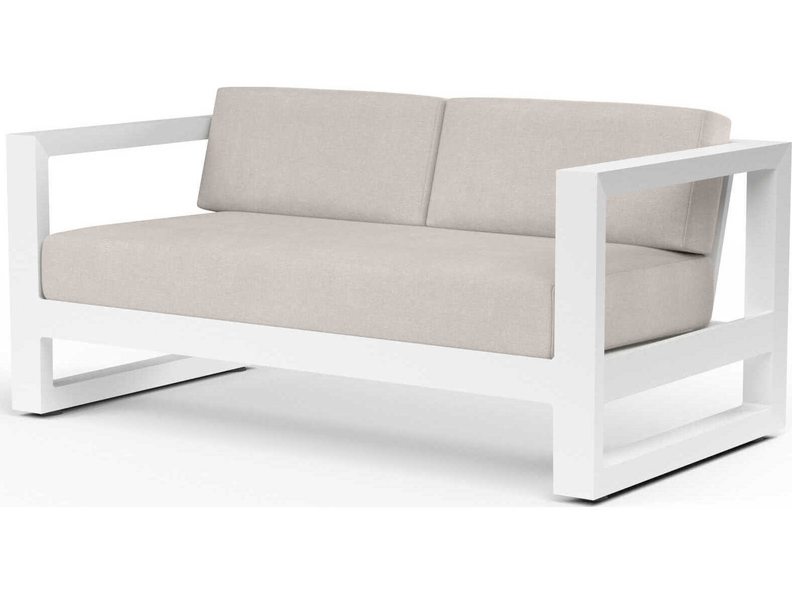 Sunset West Newport Frost Aluminum Cushion Loveseat