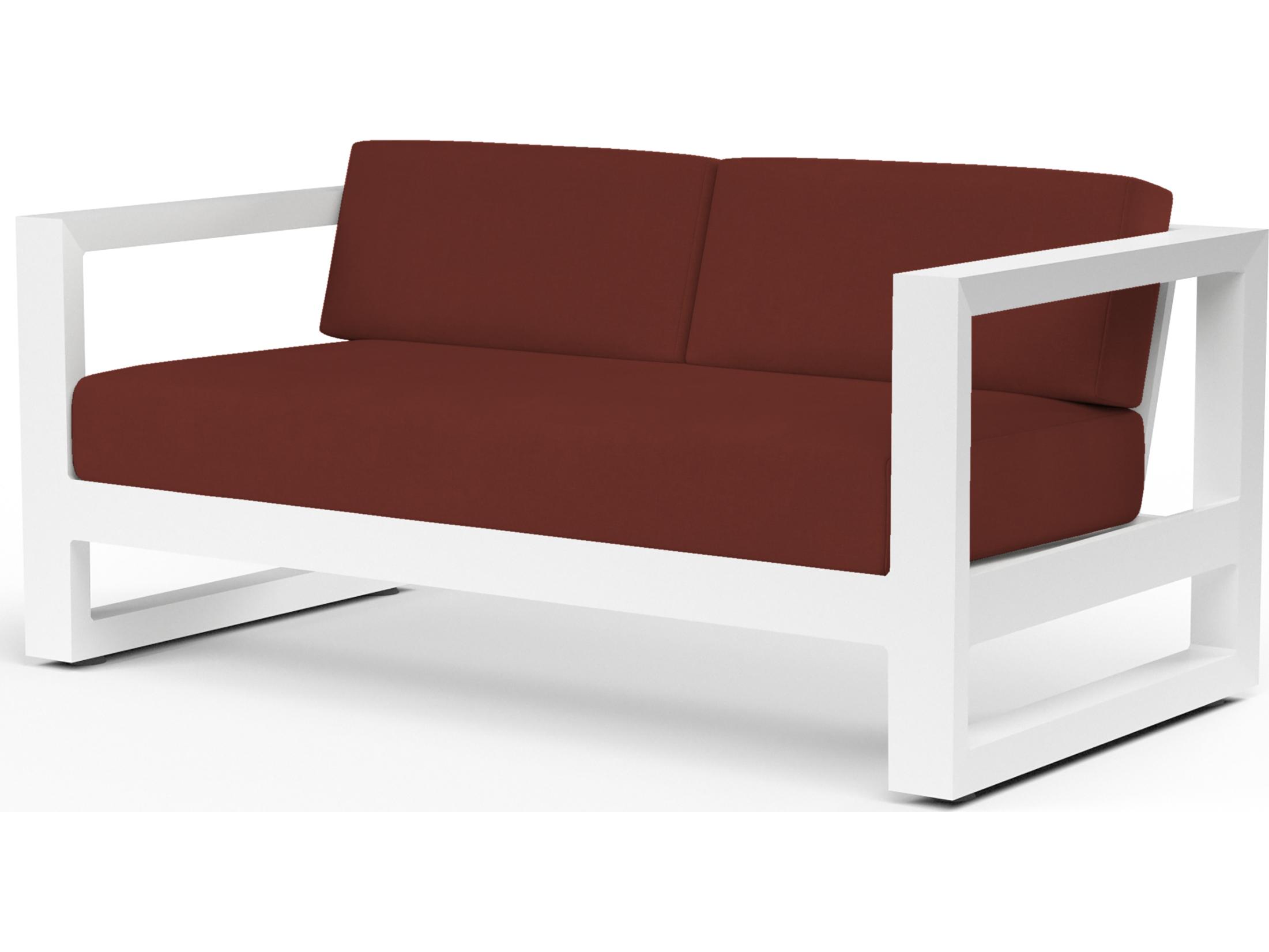 Sunset West Newport Frosted White Aluminum Outdoor Patio Loveseat