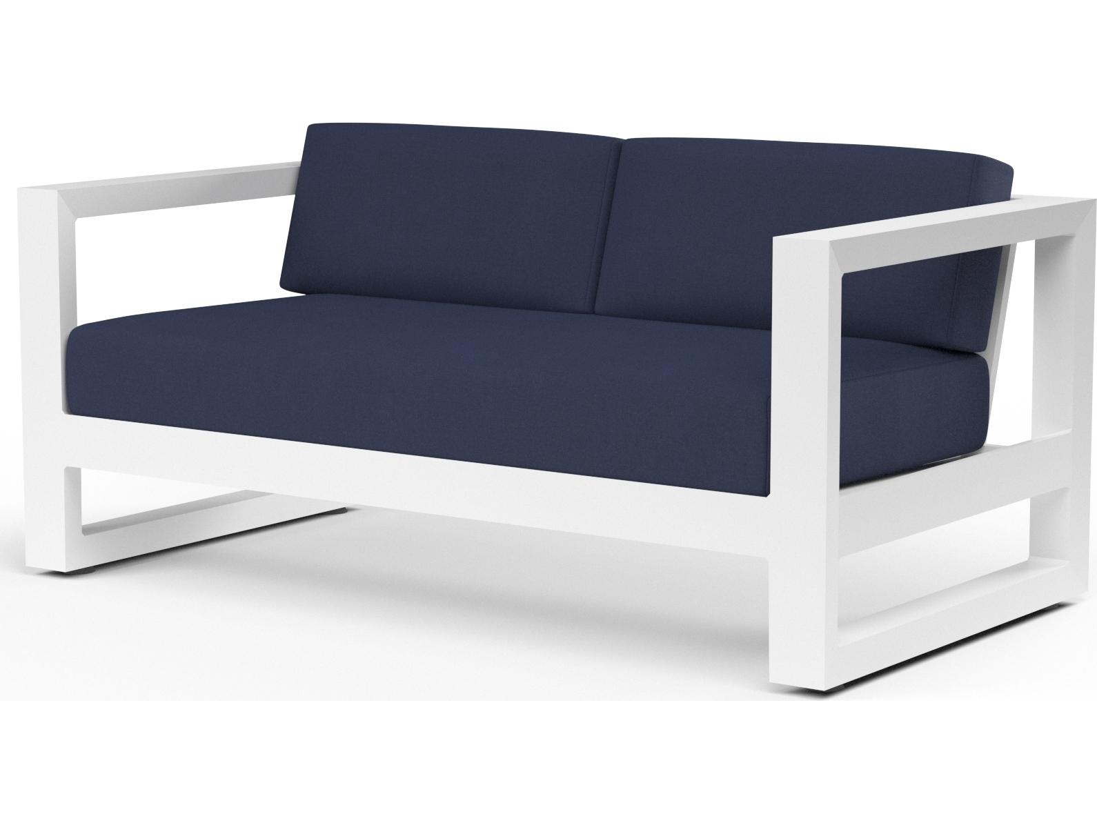 Sunset West Newport Frosted White Aluminum Outdoor Patio Loveseat