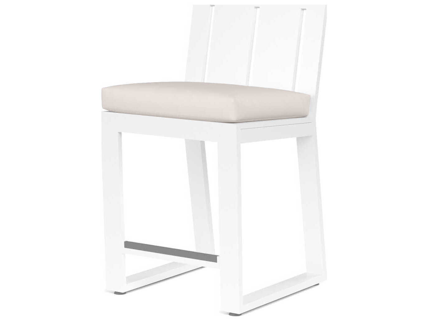 Sunset West Newport Frost Aluminum Cushion Bar Stool