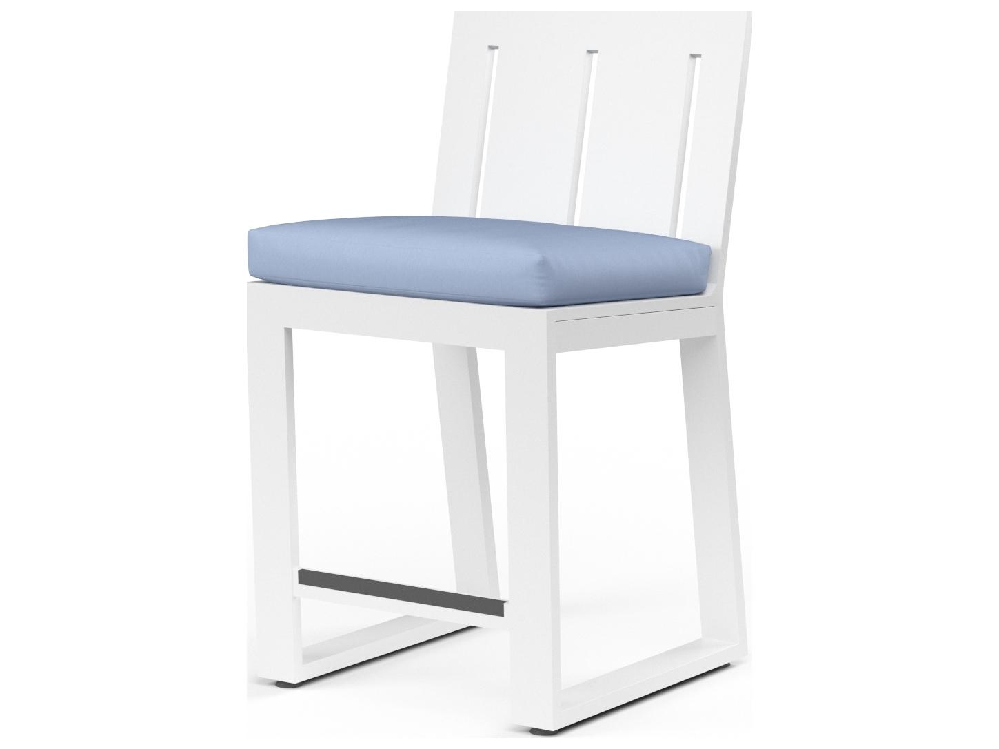 Sunset West Newport Frosted White Aluminum Outdoor Patio Bar Stool