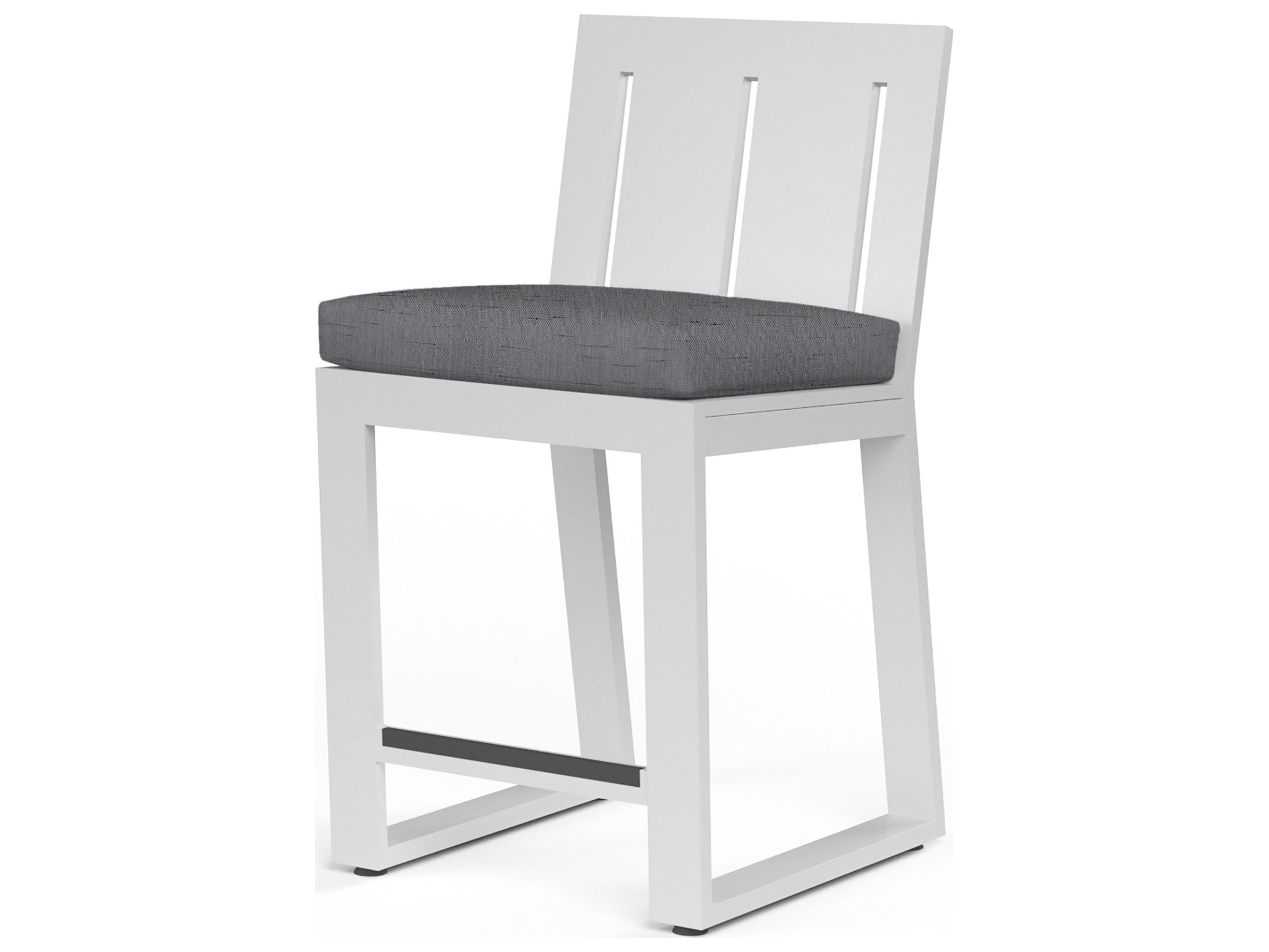 Sunset West Newport Frosted White Aluminum Outdoor Patio Bar Stool