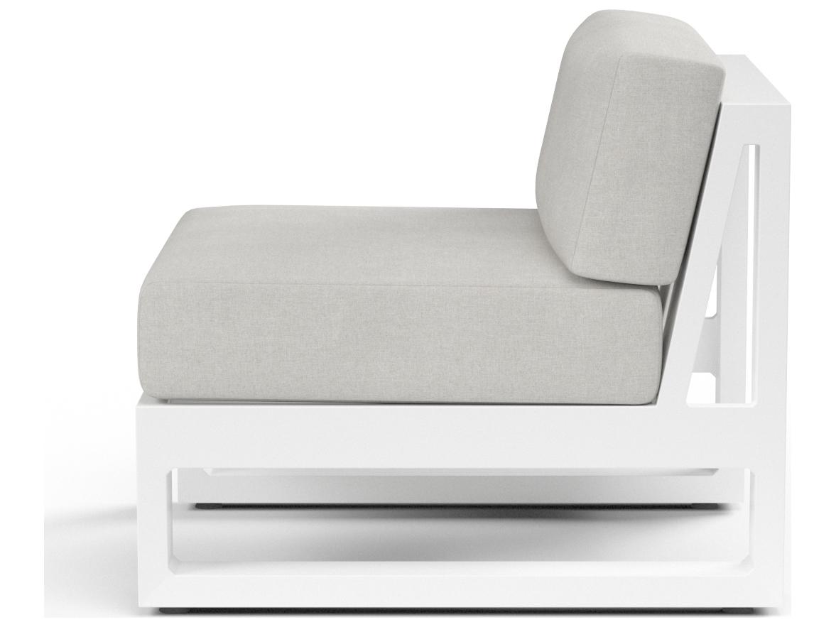 Sunset West Newport Frosted White Aluminum Modular Patio Lounge Chair in Cast Silver