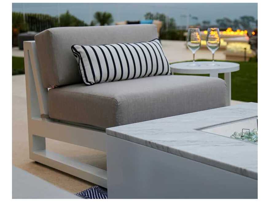 Sunset West Newport Frost Aluminum Cushion Lounge Chair