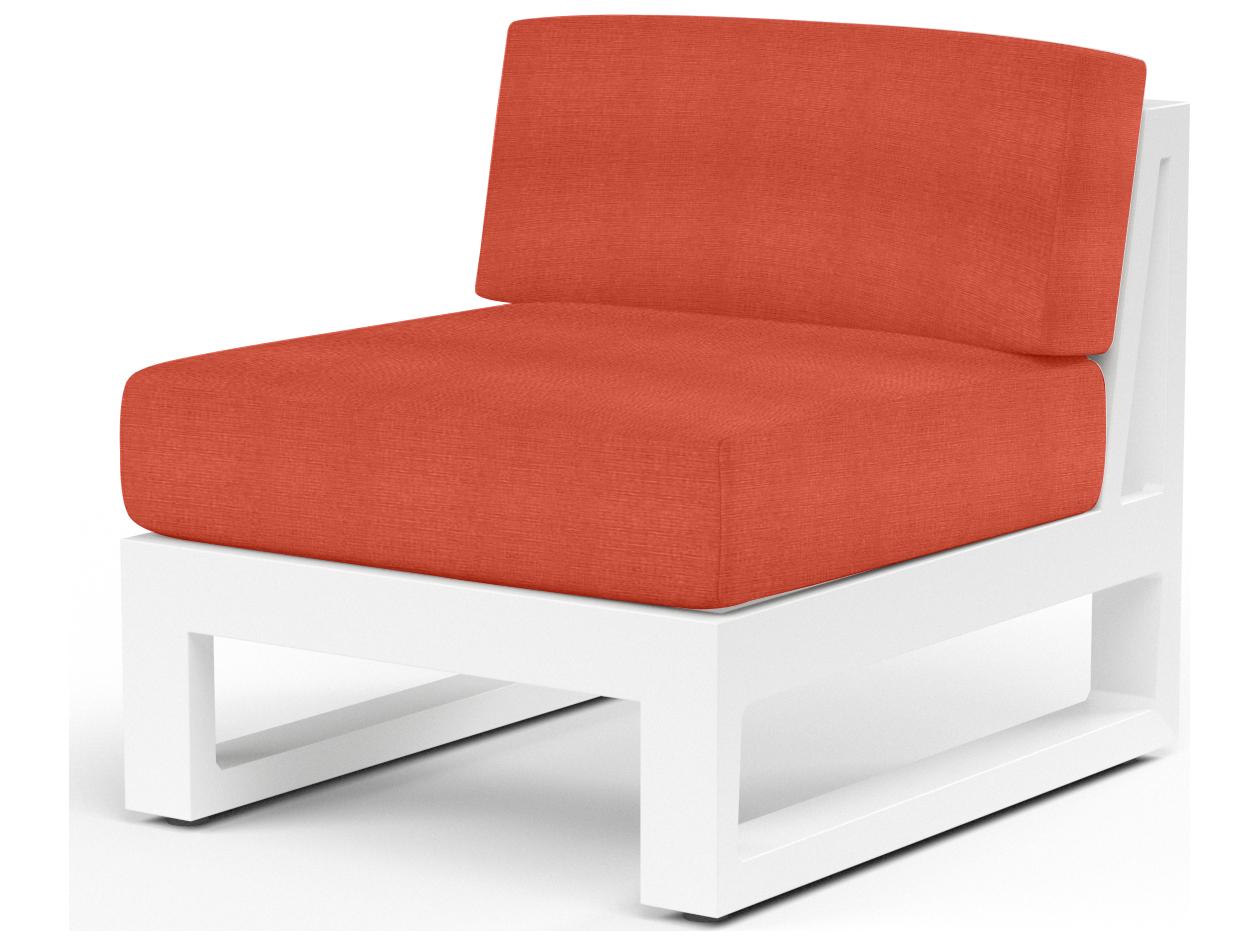 Sunset West Newport Frosted White Aluminum Modular Outdoor Lounge Chair
