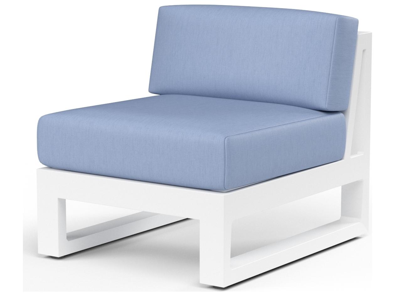 Sunset West Newport Frosted White Aluminum Modular Outdoor Lounge Chair