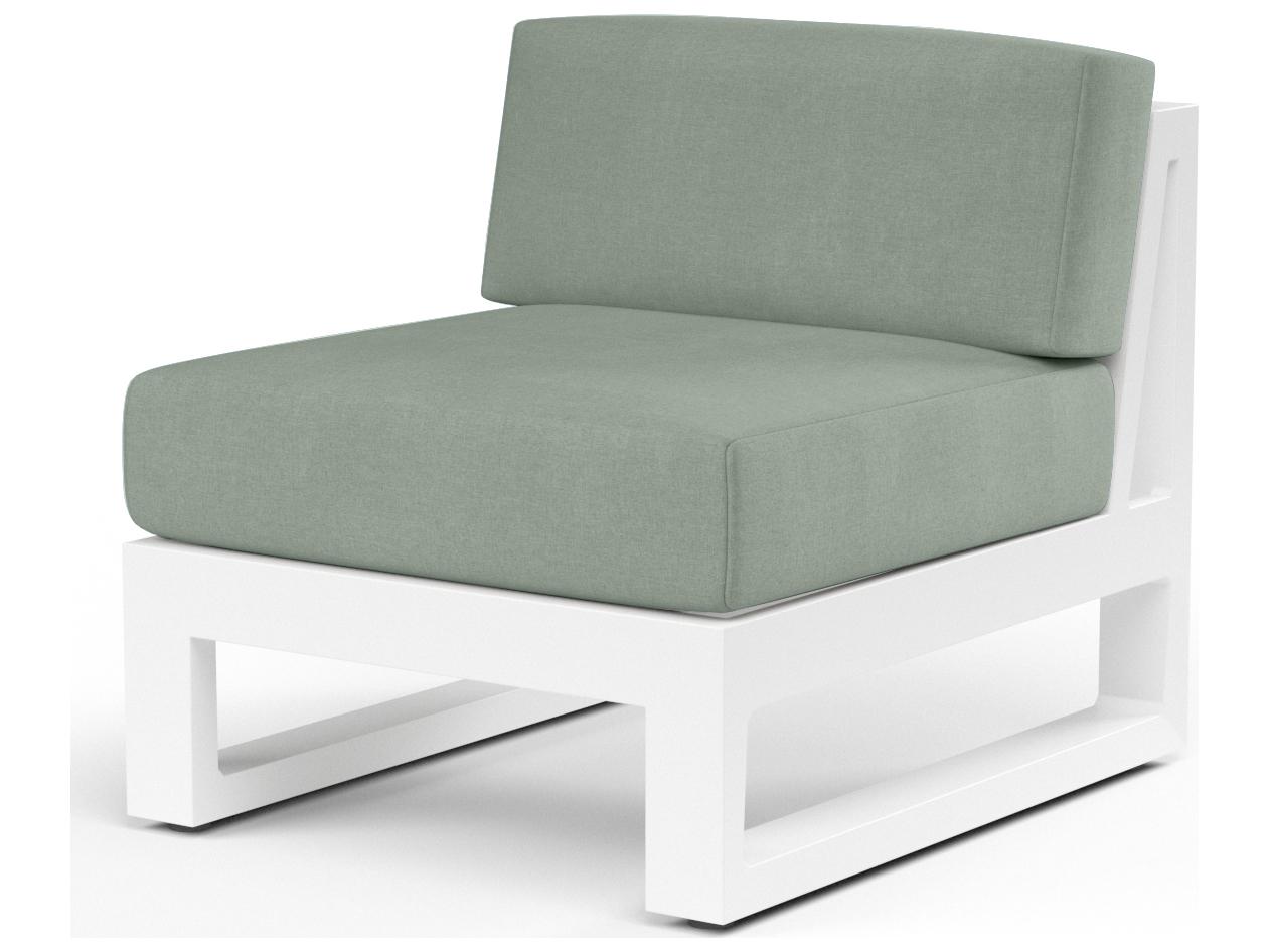 Sunset West Newport Frosted White Aluminum Modular Outdoor Lounge Chair
