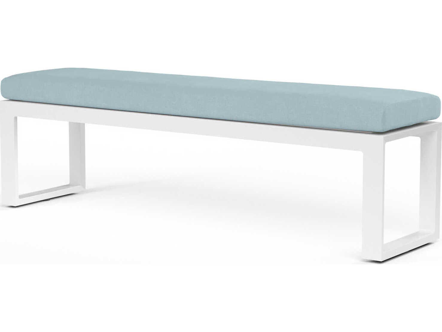 Sunset West Newport Frost Aluminum Cushion Bench