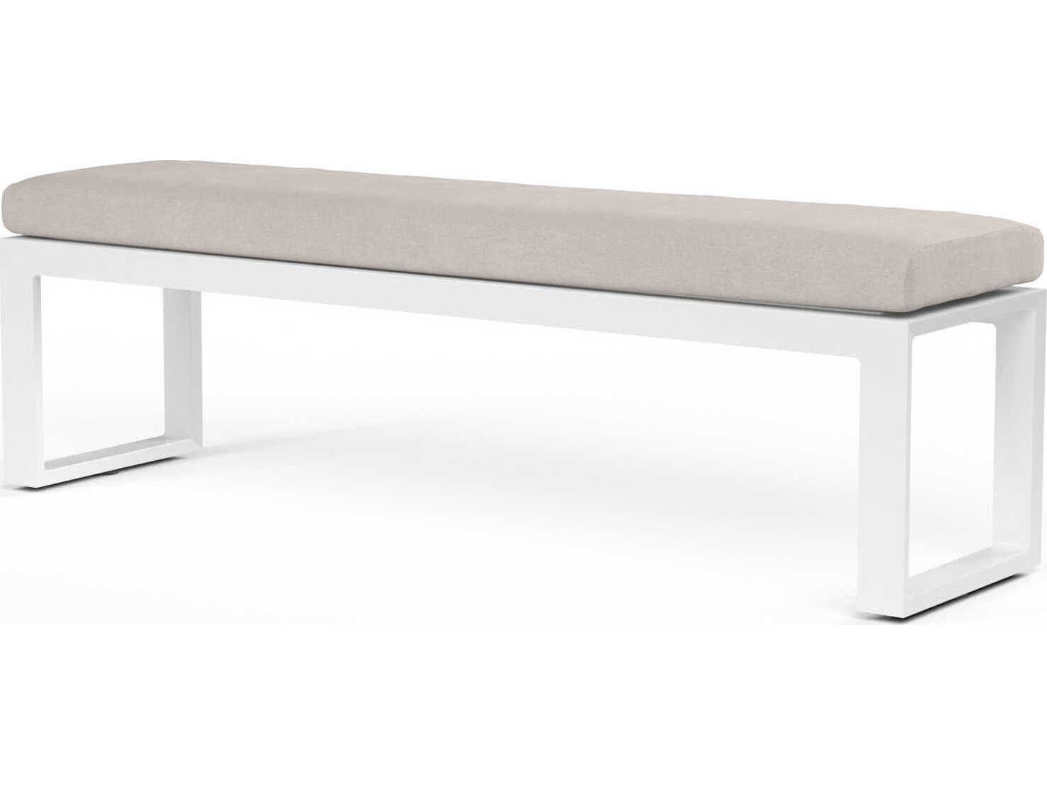 Sunset West Newport Frost Aluminum Cushion Bench