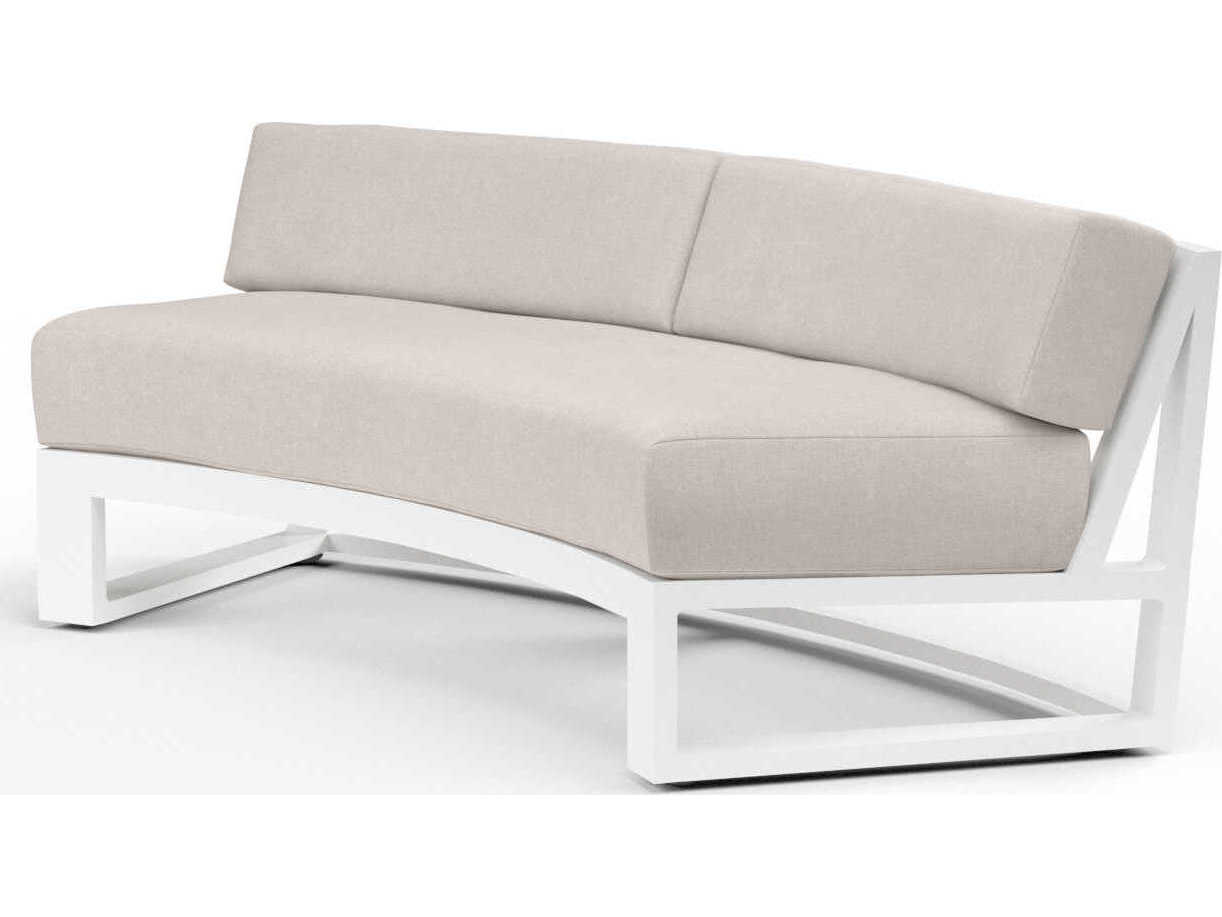 Sunset West Newport Frost Aluminum Cushion Sofa