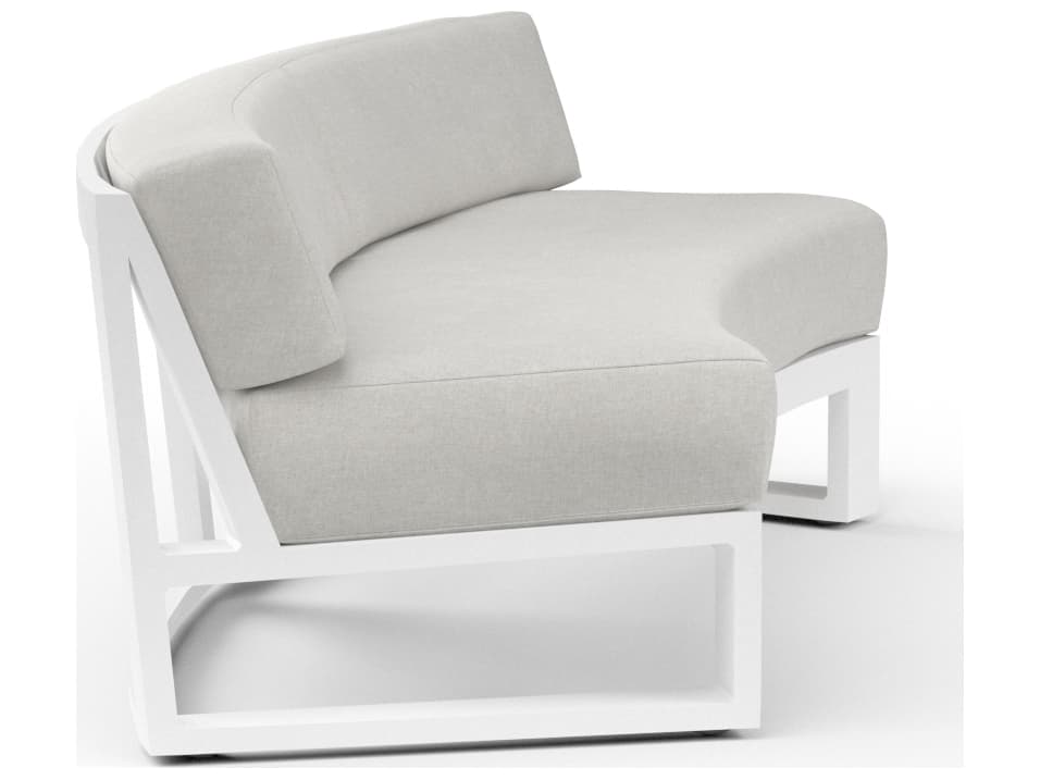 Sunset West Newport Aluminum Frost Curved Outdoor Sofa
