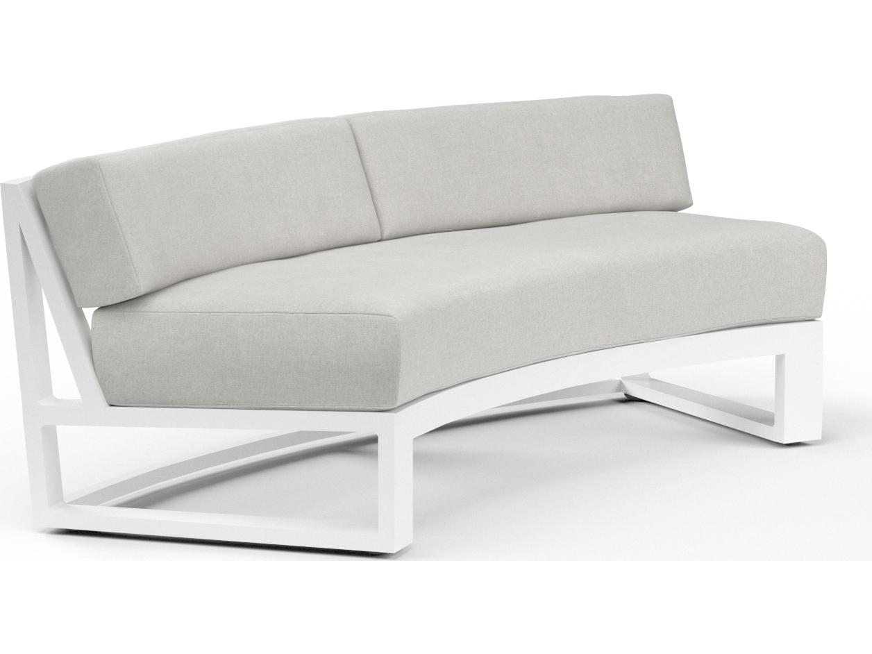 Sunset West Newport Aluminum Frost Curved Outdoor Sofa