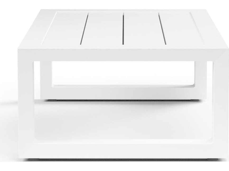 Sunset West Newport Frosted White Aluminum Rectangular Patio Coffee Table