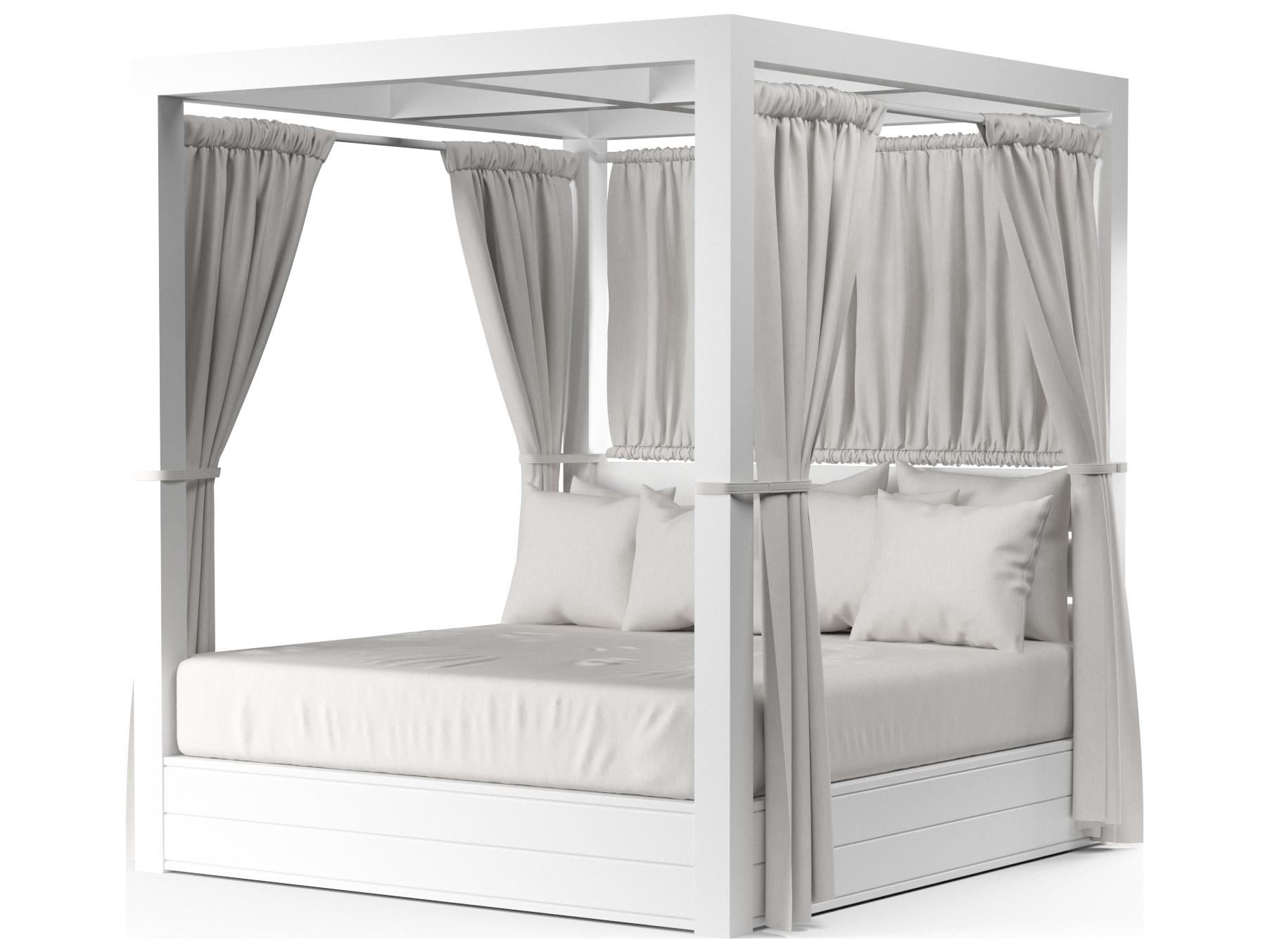 Sunset West Newport Aluminum Cushion Patio Lounge Bed in Cast Silver