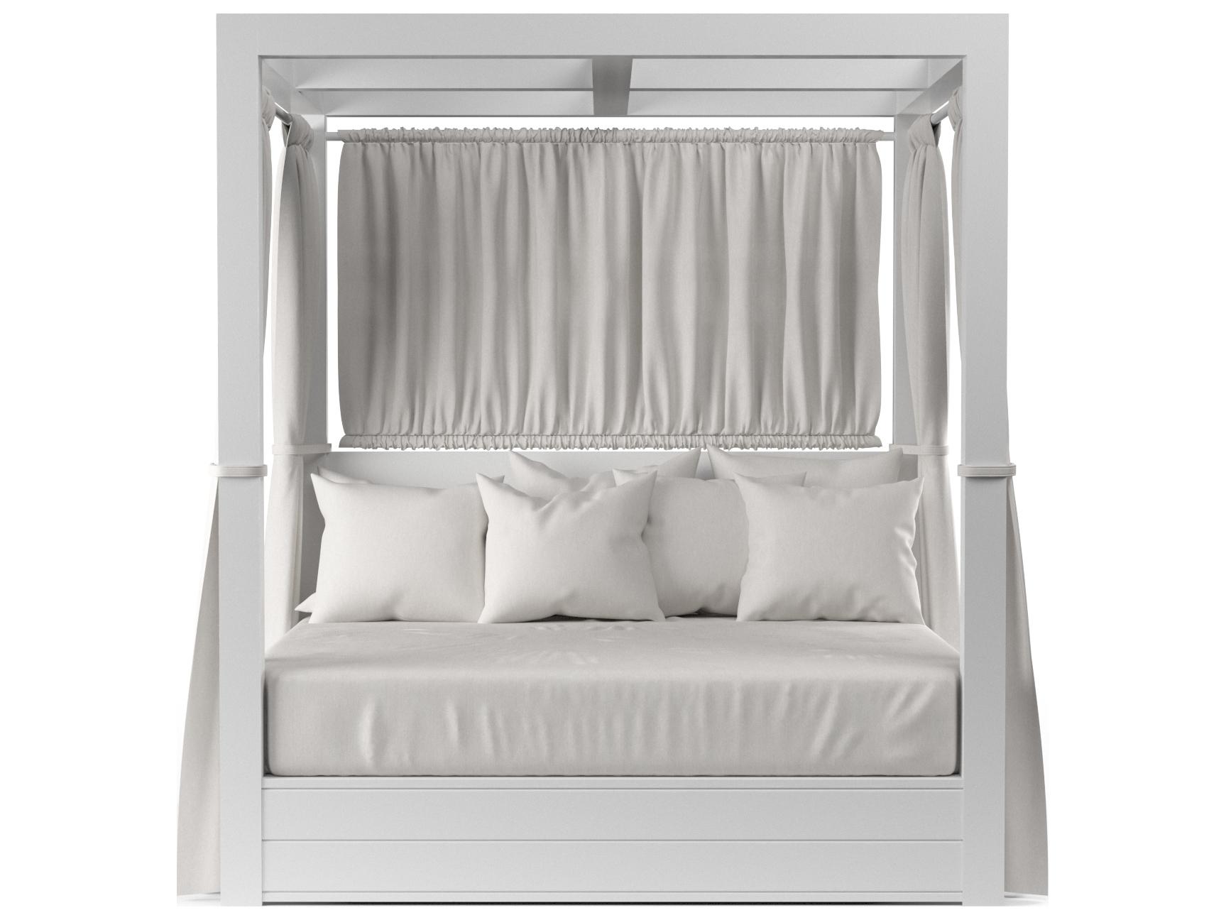 Sunset West Newport Aluminum Cushion Patio Lounge Bed in Cast Silver