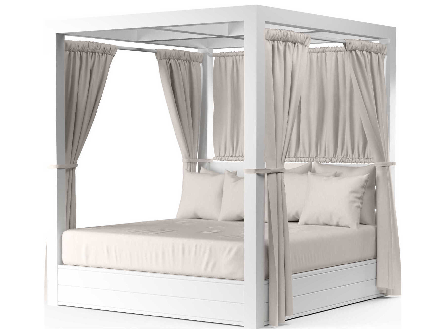 Sunset West Newport Frost Aluminum Cushion Lounge Bed