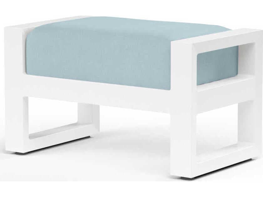 Sunset West Newport Frost Aluminum Cushion Ottoman