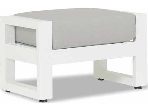 Sunset West Newport Whites creams beiges Aluminum Cushion Ottoman