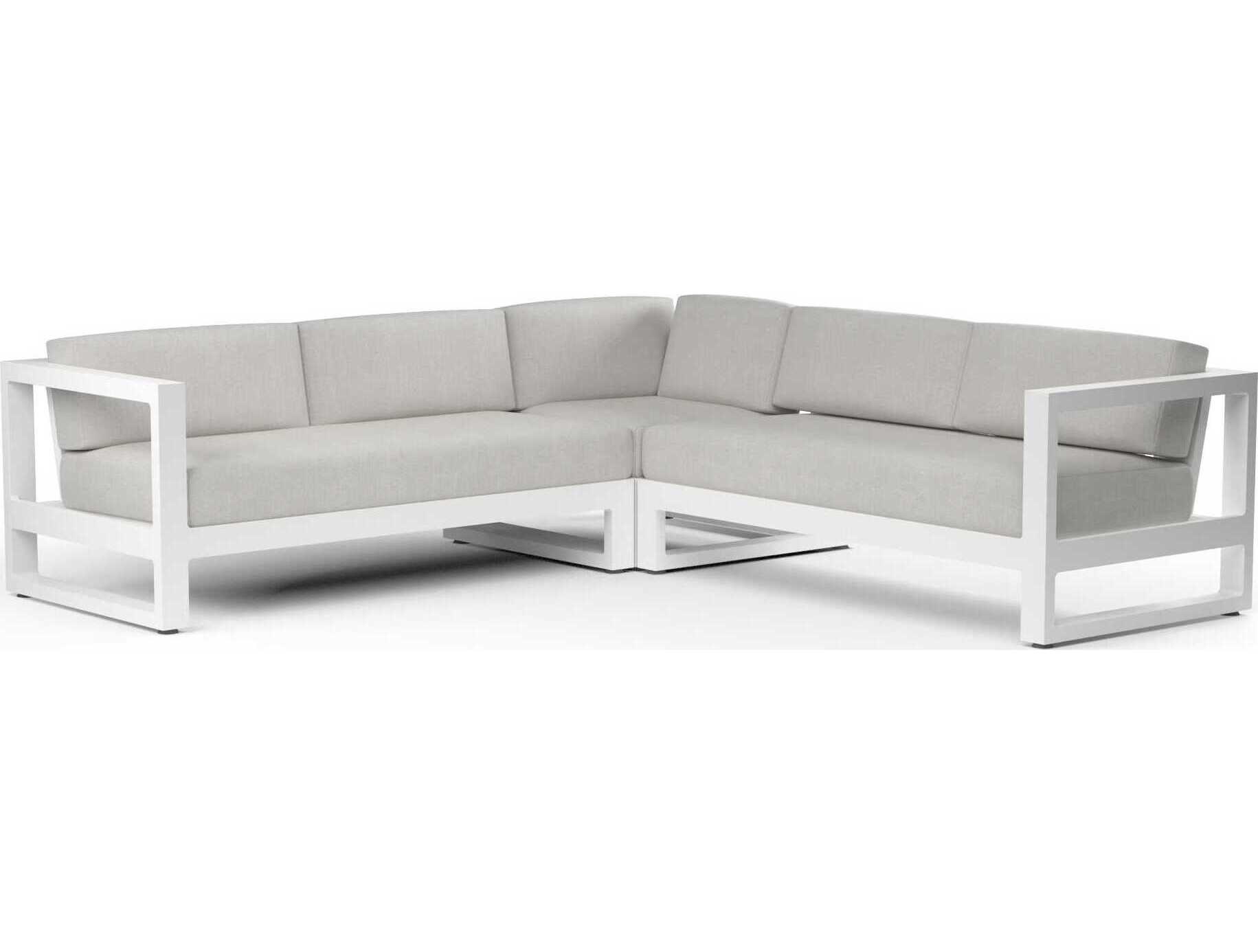Sunset West Newport Frost Aluminum Cushion Sofa