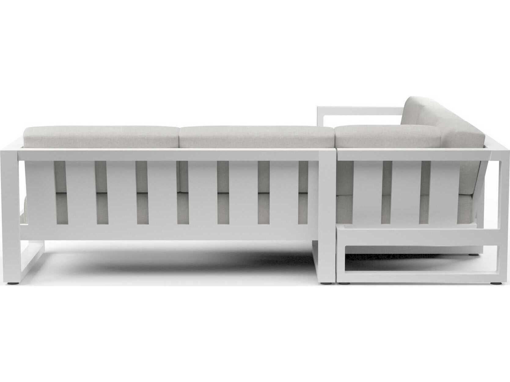 Sunset West Newport Frost Aluminum Cushion Sofa