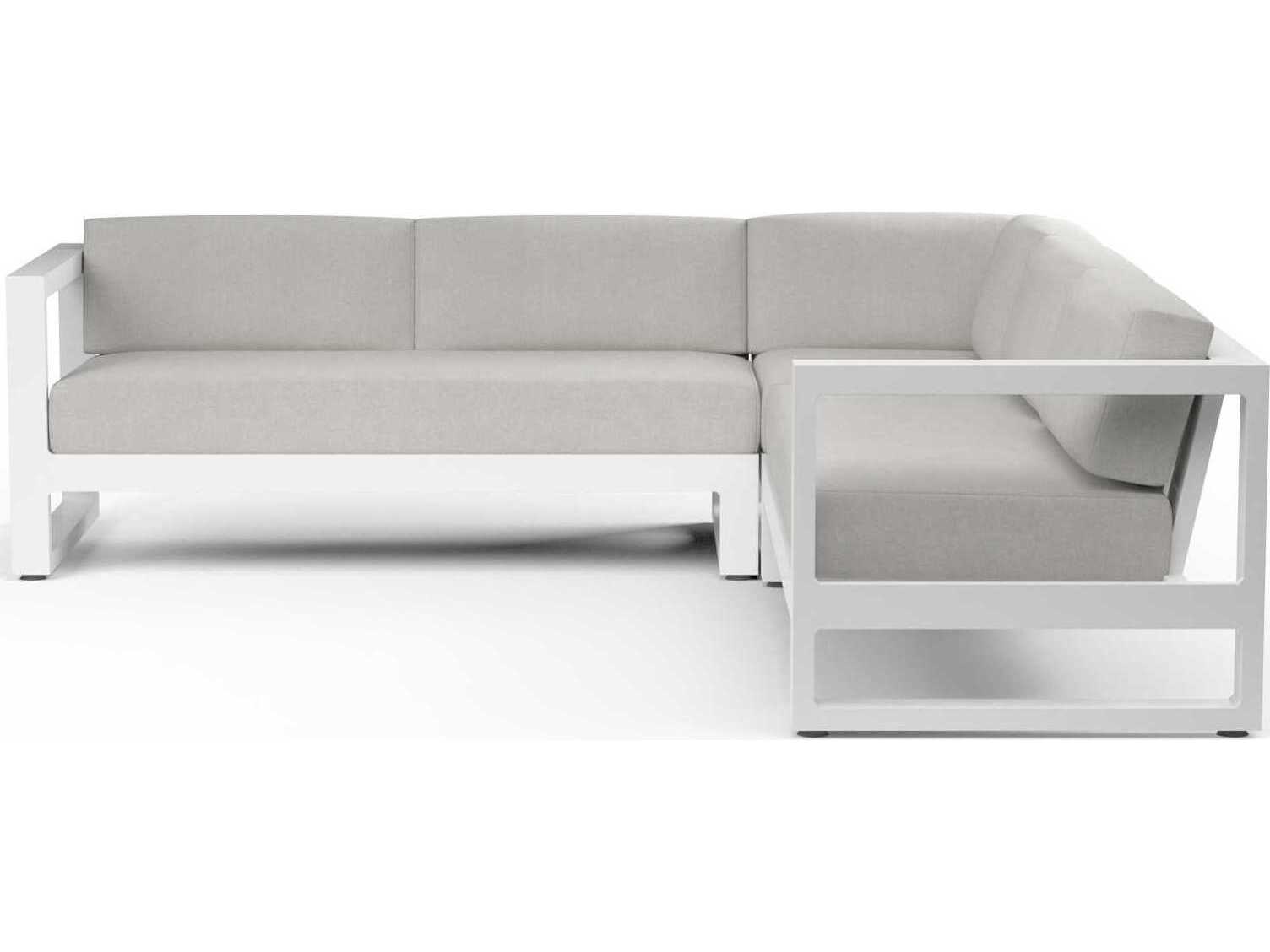 Sunset West Newport Frost Aluminum Cushion Sofa