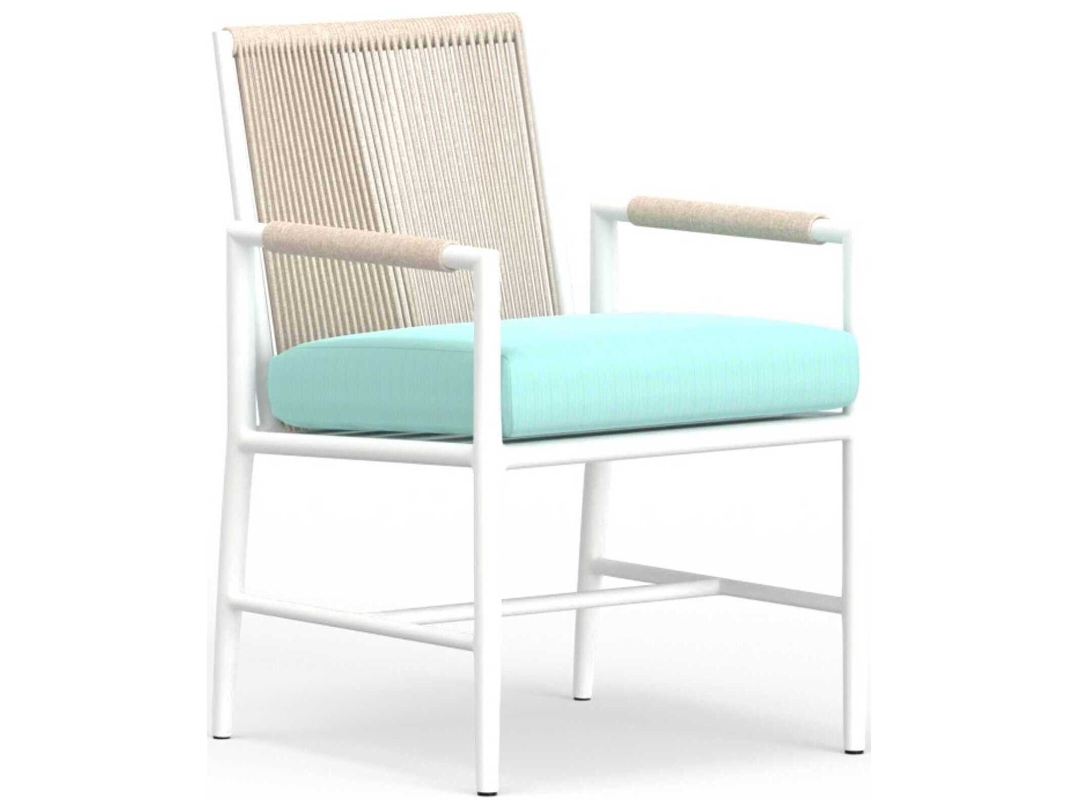Sunset West Sabbia White Aluminum Cushion Dining Chair