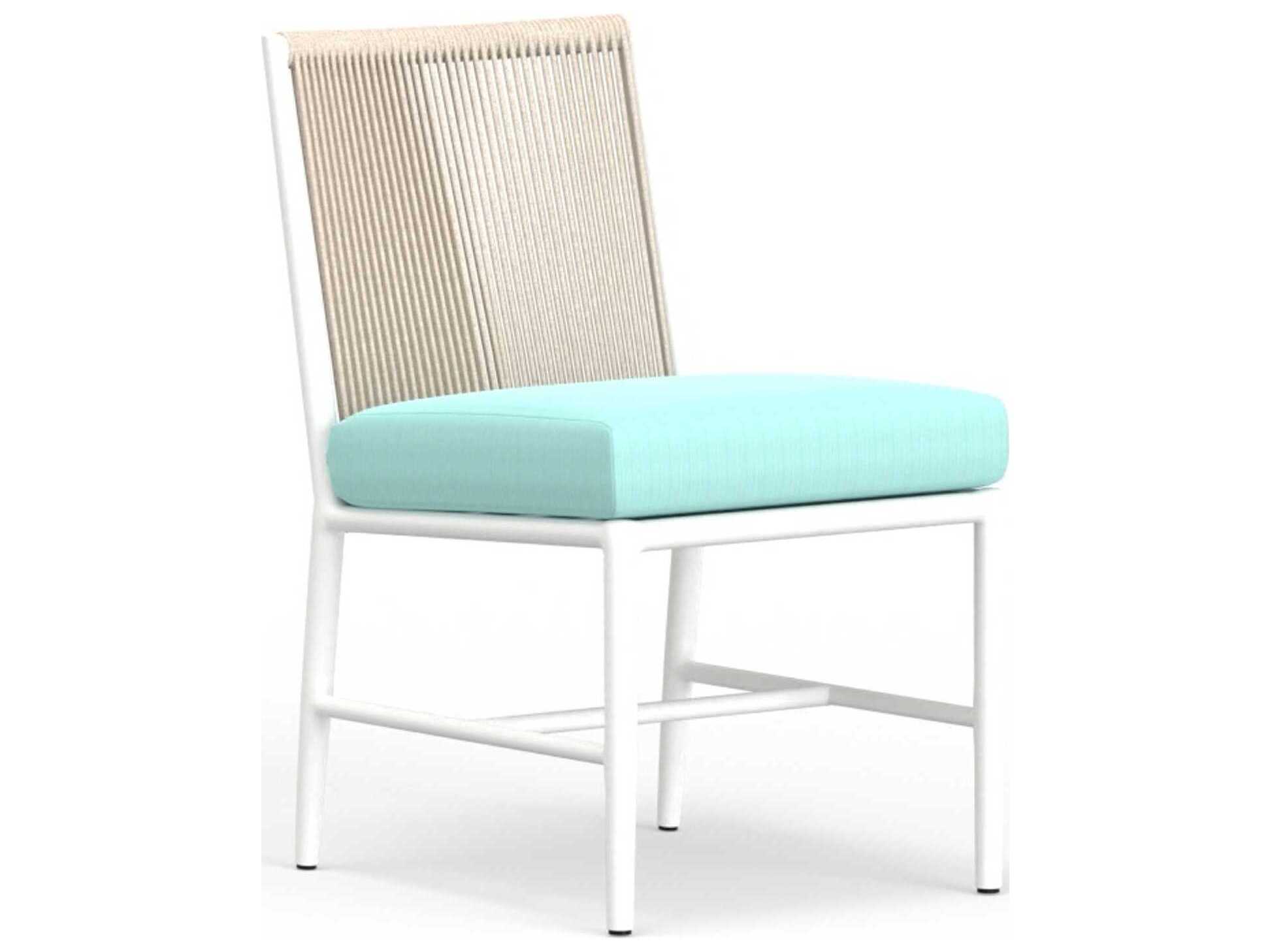 Sunset West Sabbia White Aluminum Cushion Dining Chair