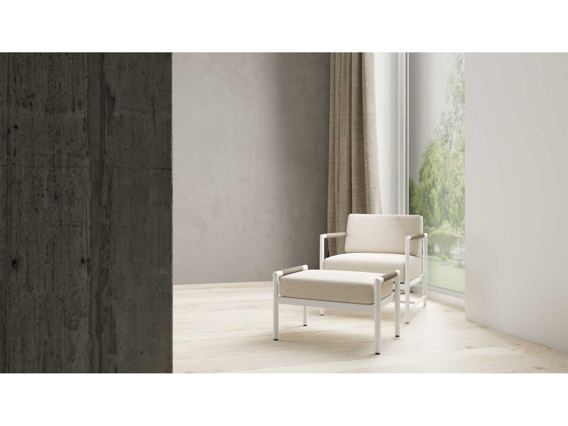 Sunset West Sabbia White Aluminum Cushion Lounge Chair