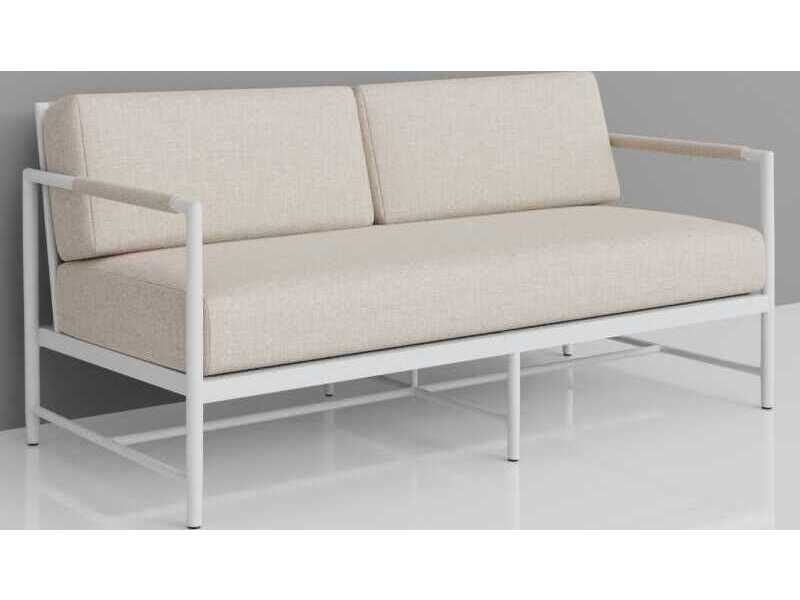 Sunset West Sabbia White Aluminum Cushion Loveseat