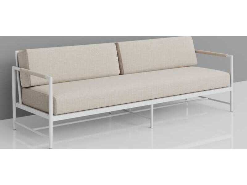 Sunset West Sabbia White Aluminum Cushion Sofa