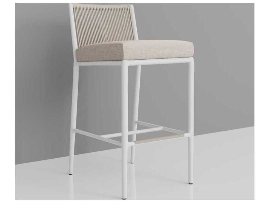 Sunset West Sabbia White Aluminum Cushion Bar Stool