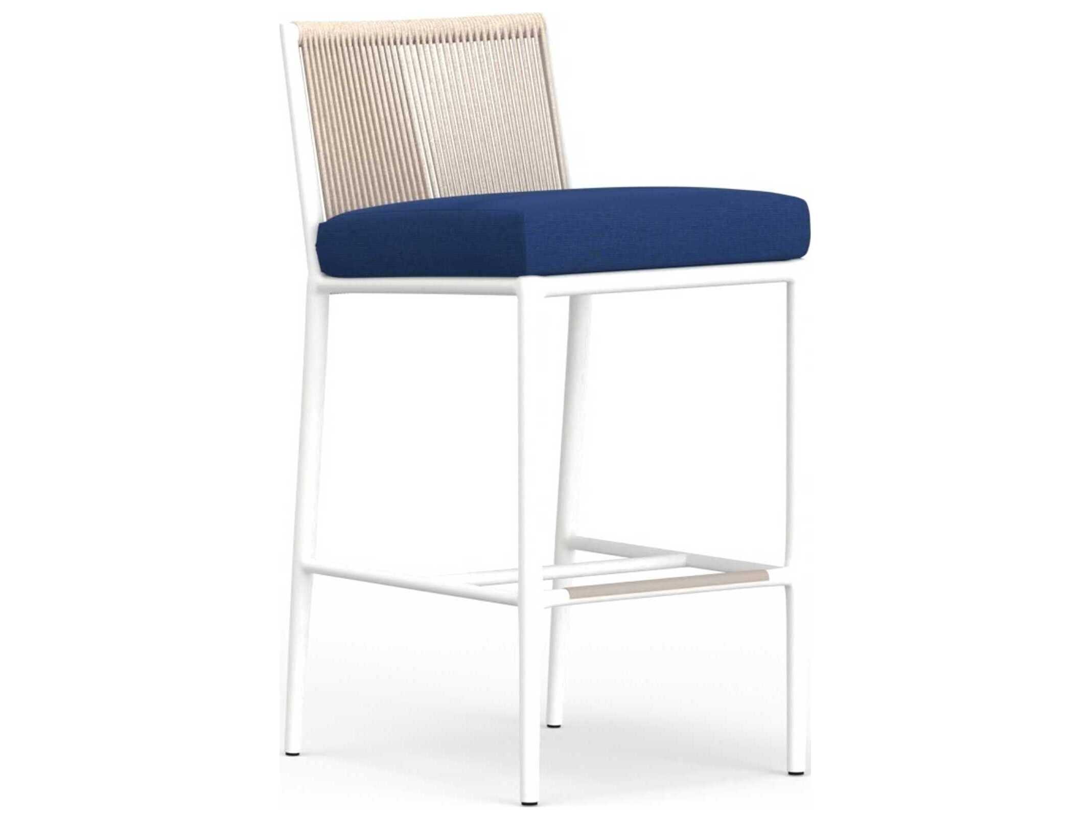 Sunset West Sabbia White Aluminum Cushion Bar Stool