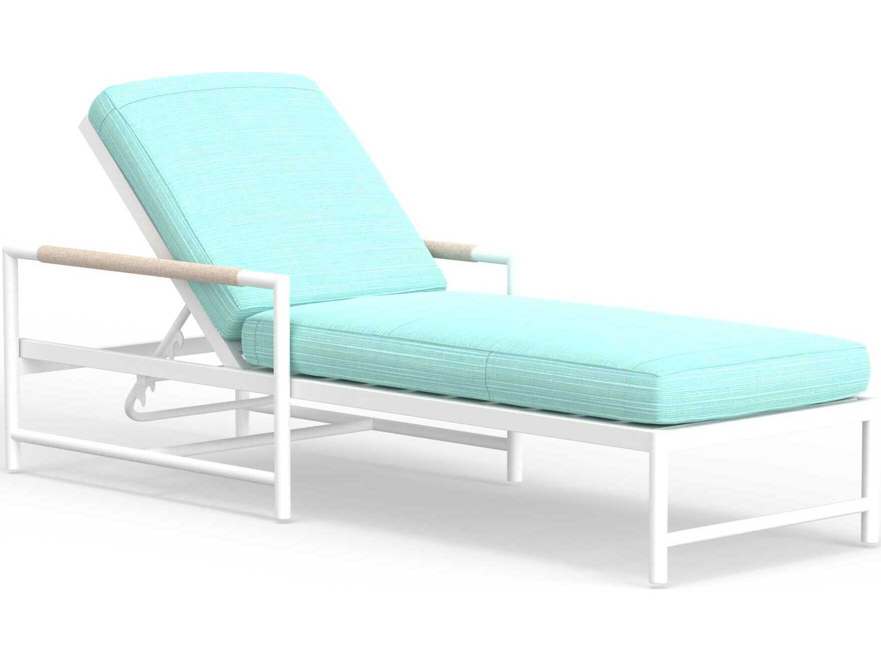 Sunset West Sabbia White Aluminum Cushion Chaise Lounge