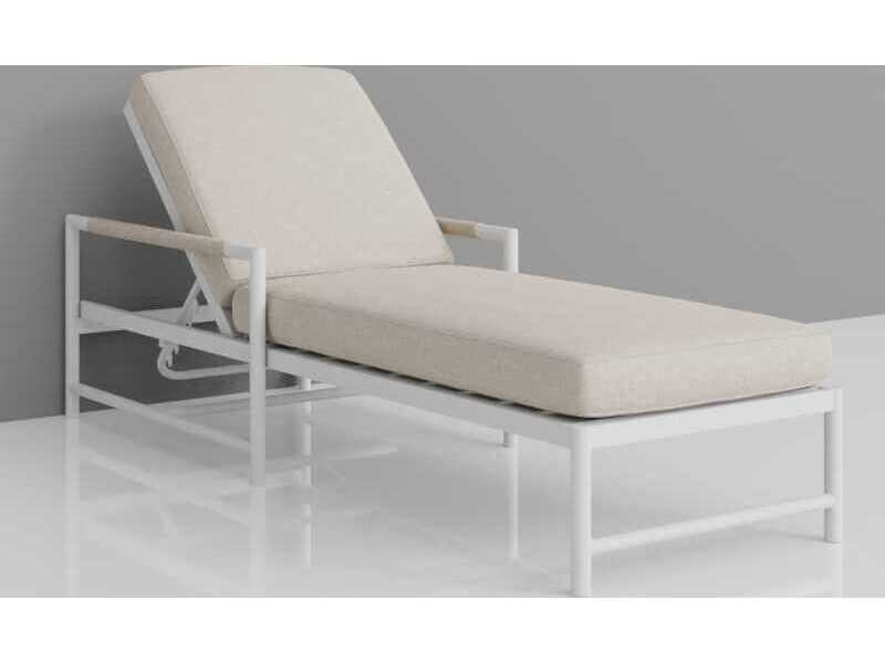 Sunset West Sabbia White Aluminum Cushion Chaise Lounge