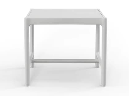 Sunset West Sabbia Aluminum Satin White Rectangular Patio End Table