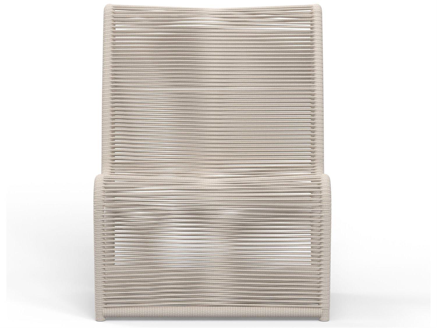 Sunset West Aluminum Rope Sand Armless Outdoor Lounge Chair
