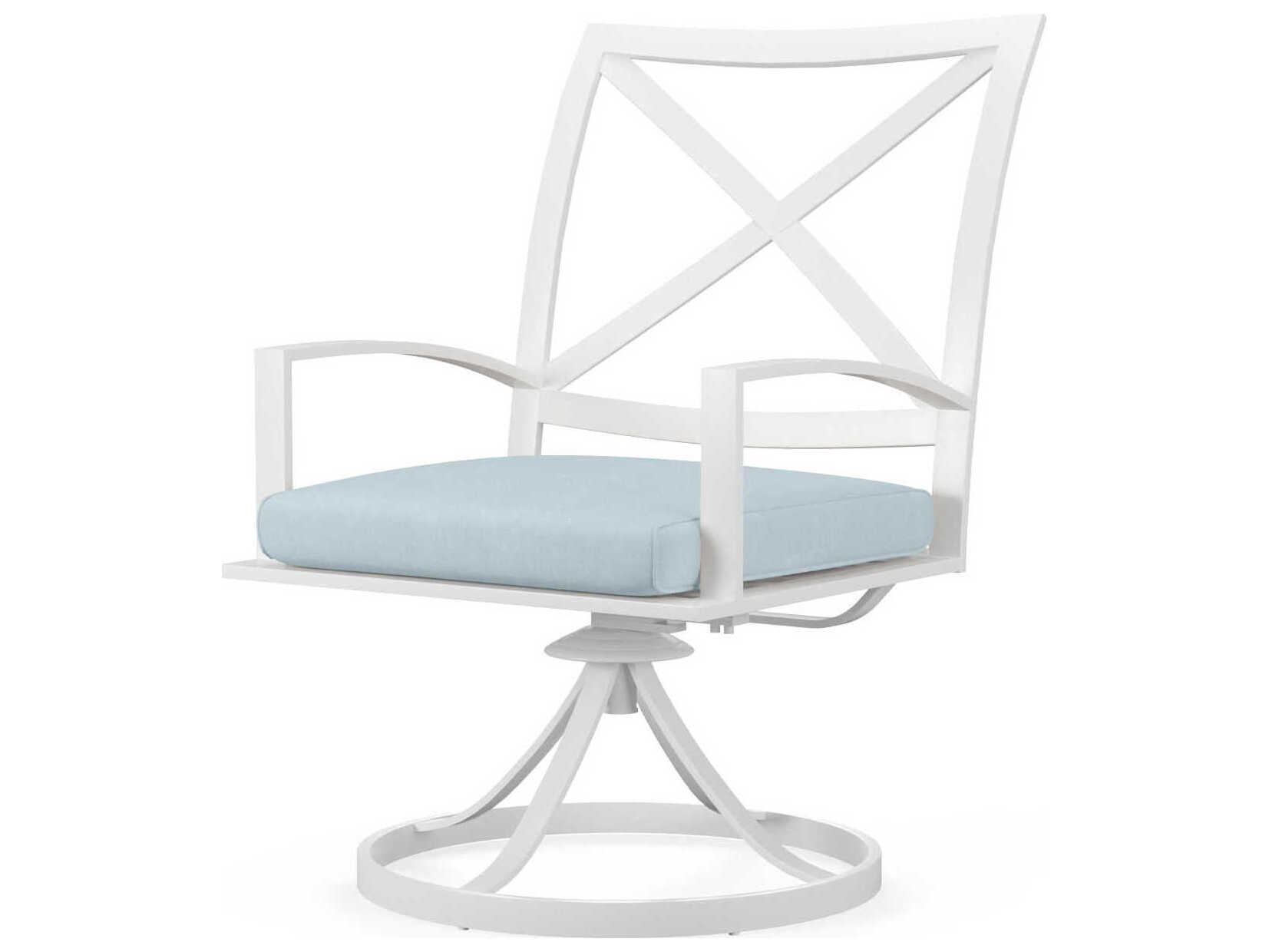 Sunset West Bristol White Aluminum Cushion Dining Chair