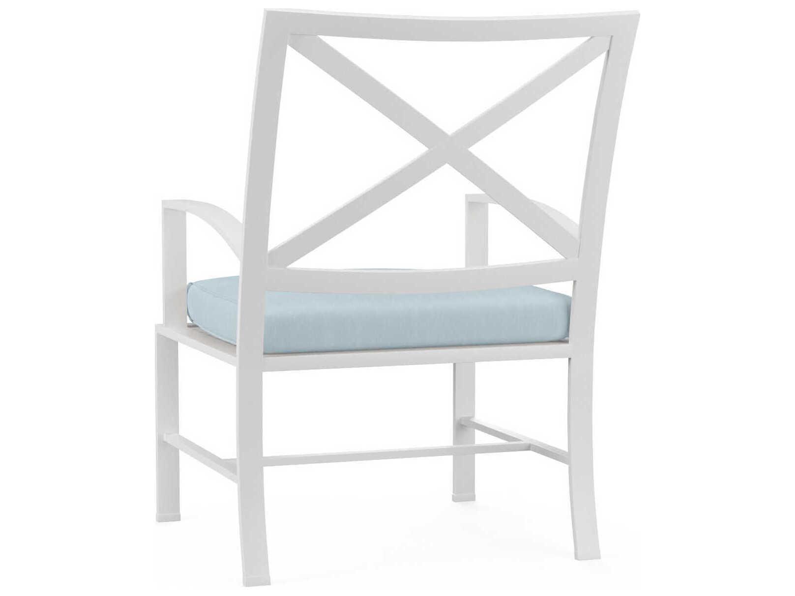 Sunset West Bristol White Aluminum Cushion Dining Chair
