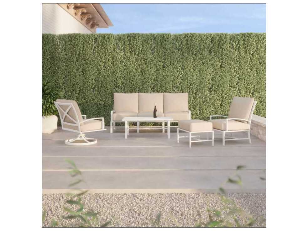 Sunset West Bristol White Aluminum Cushion Dining Chair