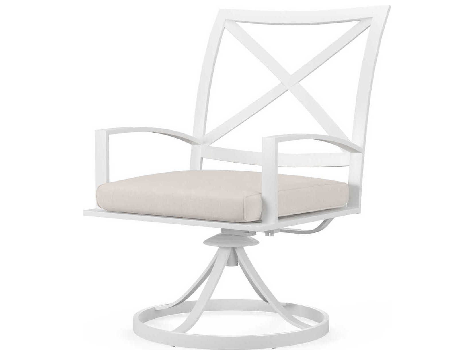 Sunset West Bristol White Aluminum Cushion Dining Chair